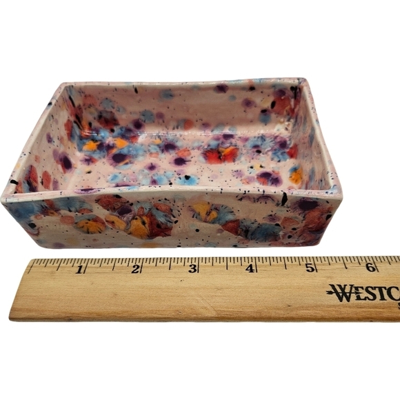 Pink Pottery Splatter Glaze Dish - Picture 7 of 8